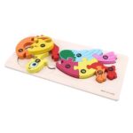 Puzzle incastru 3D Papagal colorata Jucarie cu cifre din lemn
