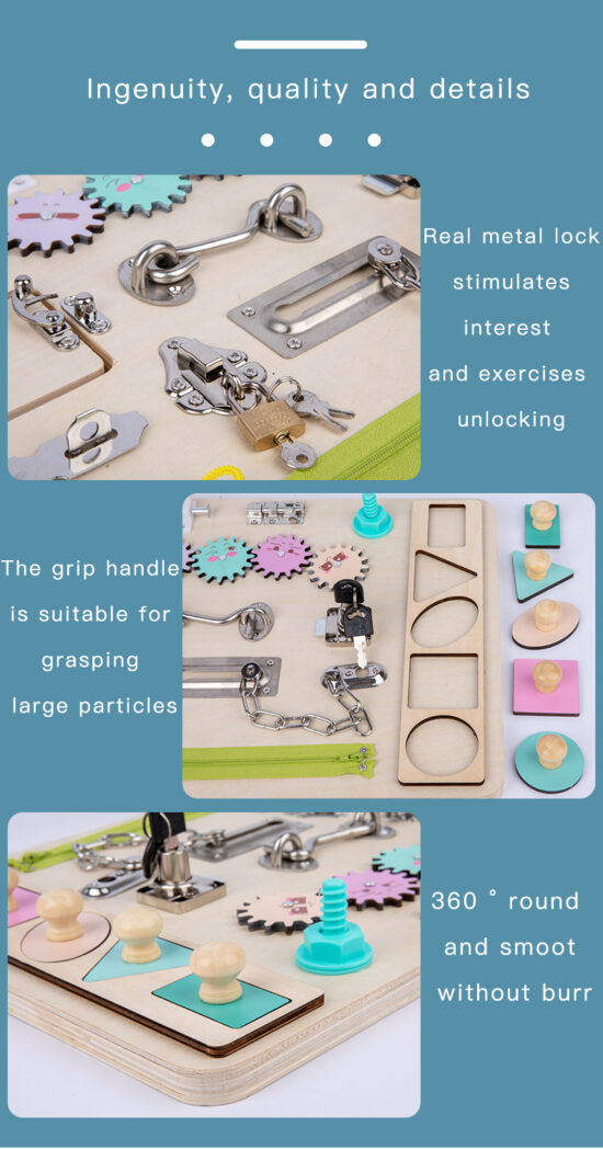 Tabla Placa Montessori cu activitati educative Busy Board