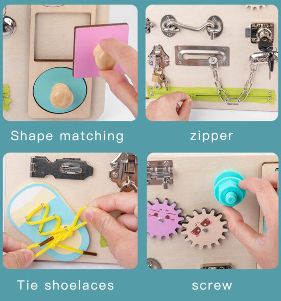 Tabla Placa Montessori cu activitati educative Busy Board