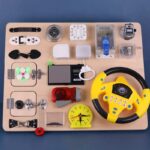 Tabla Placa Montessori cu activitati educative Volan Busy Board