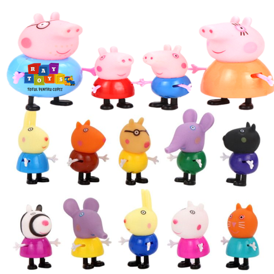 Figurine Peppa Jucarii copii 14 Personaje Happy Family
