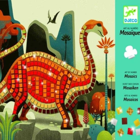 Joc creativ Mozaic Arta prin numere cu dinozauri Djeco