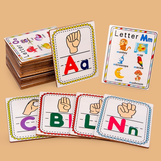 Joc educativ Limbajul semnelor Litere Cuvinte in engleza