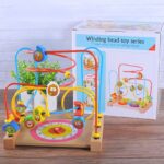 Jucarie Labirint Motric lemn cu Abac Ceas si Fructe 3D copii