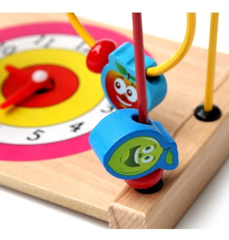 Jucarie Labirint Motric lemn cu Abac Ceas si Fructe 3D copii
