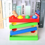 Jucarie Montessori Circuit cu bile Pista si ciocanel lemn