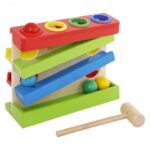 Jucarie Montessori Circuit cu bile Pista si ciocanel lemn