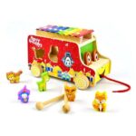 Jucarie Multifunctionala Autobuzul cu xilofon si Animale 3D