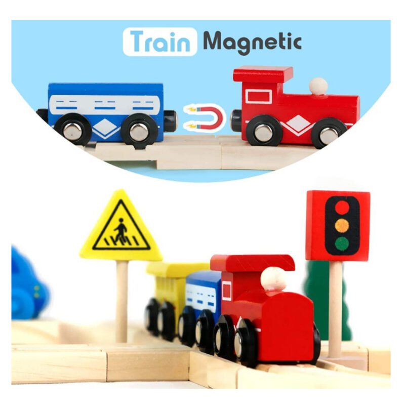 Jucarie Puzzle Trenulet cu sine Semne de circulatie Vehicule