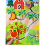 Jucarie Puzzle labirint Fructe-Trafic urban 3D lemn cu 2 fete