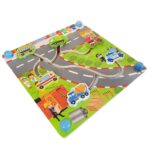 Jucarie Puzzle labirint Fructe-Trafic urban 3D lemn cu 2 fete