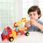 Jucarie Vehicul de asamblat diferite Vehicule lemn 55 piese