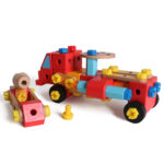 Jucarie Vehicul de asamblat diferite Vehicule lemn 55 piese