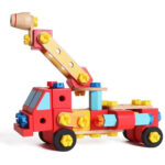 Jucarie Vehicul de asamblat diferite Vehicule lemn 55 piese