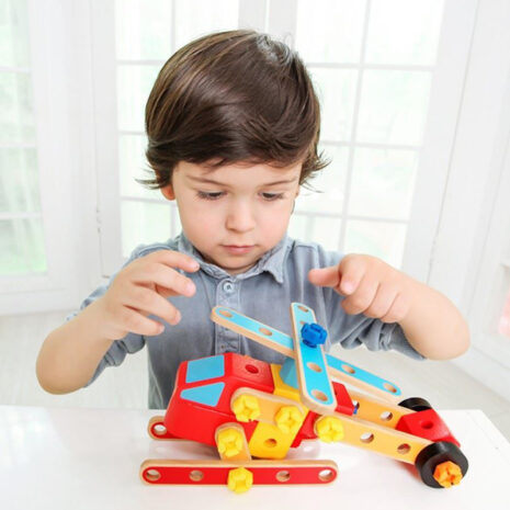 Jucarie de asamblat Vehicule creative din lemn 30 piese