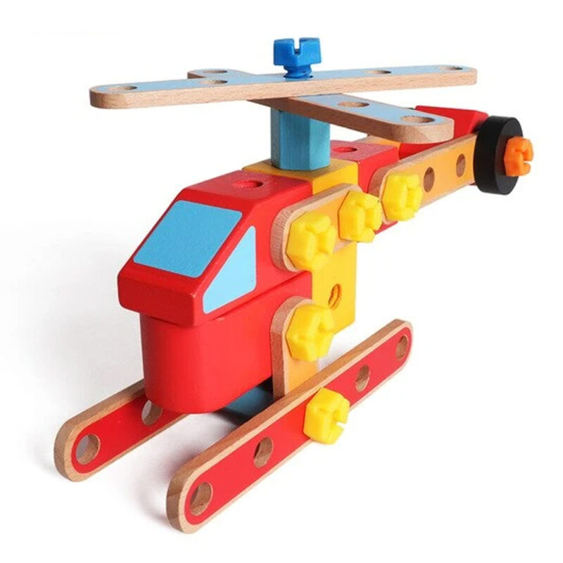 Jucarie de asamblat Vehicule creative din lemn 30 piese