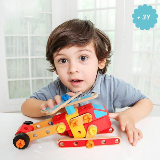 Jucarie de asamblat Vehicule creative din lemn 30 piese