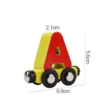 Jucarie educativa Trenulet magnetic lemn Alfabetul in engleza