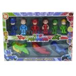Jucarii Set 6 figurine Eroi in Pijama si 3 masini PJ Masks