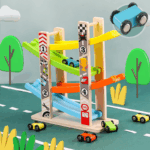 jucarie-circuit-6-masinute-pista-curse-lemn-cu-4-rampe