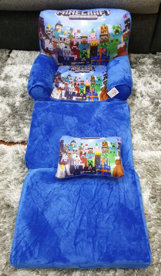 Set Minecraft Fotoliu extensibil triplu 115 cm si Perna plus