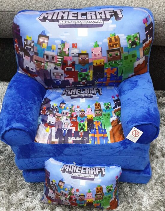 Set Minecraft Fotoliu extensibil triplu 115 cm si Perna plus