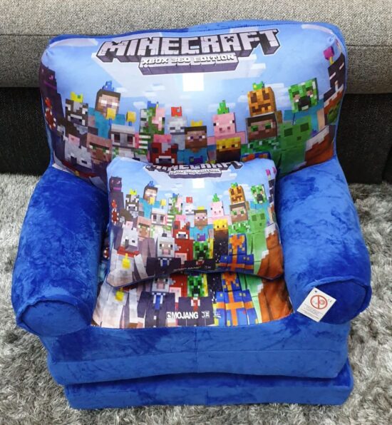 Set Minecraft Fotoliu extensibil triplu 115 cm si Perna plus