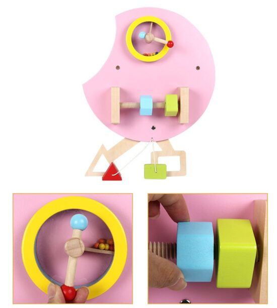 Tabla Montessori cu activitati Omida de perete din lemn