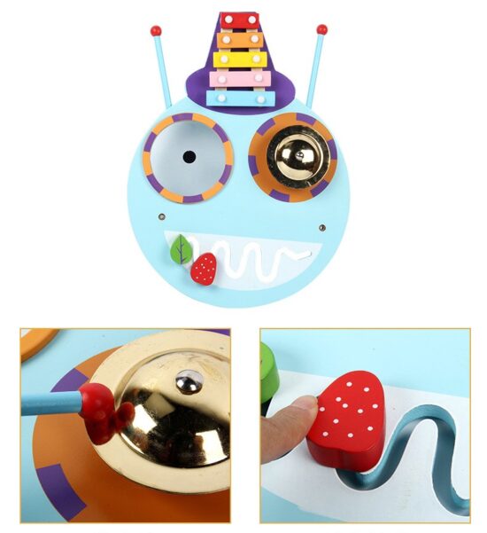 Tabla Montessori cu activitati Omida de perete din lemn