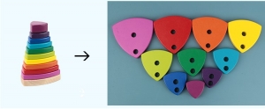 Turn Montessori Stivuire forme geometrice Triunghi