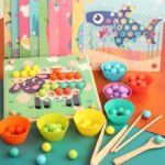 Joc Montessori Sortare bile Indemanare Asociere culori