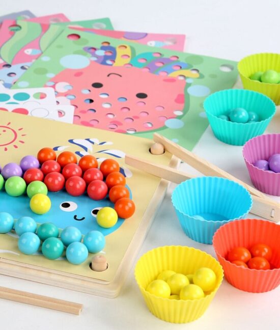 Joc Montessori Sortare bile Indemanare Asociere culori