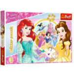 Puzzle sclipitor Trefl Ariel si Belle Disney Princess 100 piese