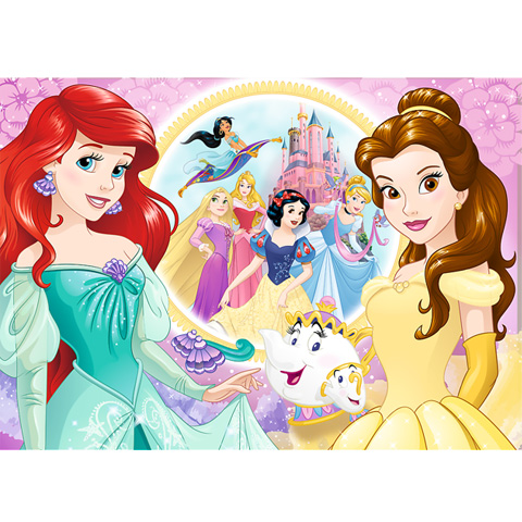 Puzzle sclipitor Trefl Ariel si Belle Disney Princess 100 piese