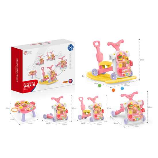 Antepremergator Roz Centru activitati Balansoar Trotineta 5in1