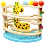 Circuit cu bile Pista Traseul animalelor din lemn cu fructe