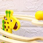 Circuit cu bile Pista Traseul animalelor din lemn cu fructe