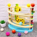 Circuit cu bile Pista Traseul animalelor din lemn cu fructe