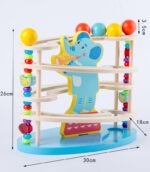 Circuit cu bile Pista Traseul animalelor din lemn cu fructe