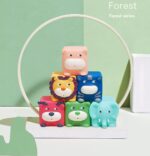 Cuburi moi animalute Set 6 Jucarii senzoriale bebe Squishy