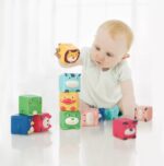 Cuburi moi animalute Set 6 Jucarii senzoriale bebe Squishy