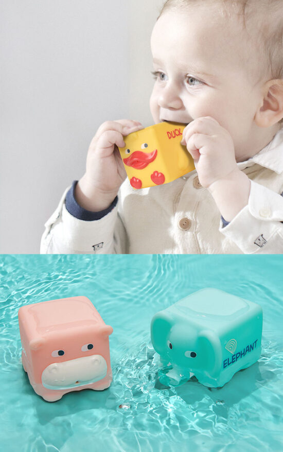 Cuburi moi animalute Set 6 Jucarii senzoriale bebe Squishy