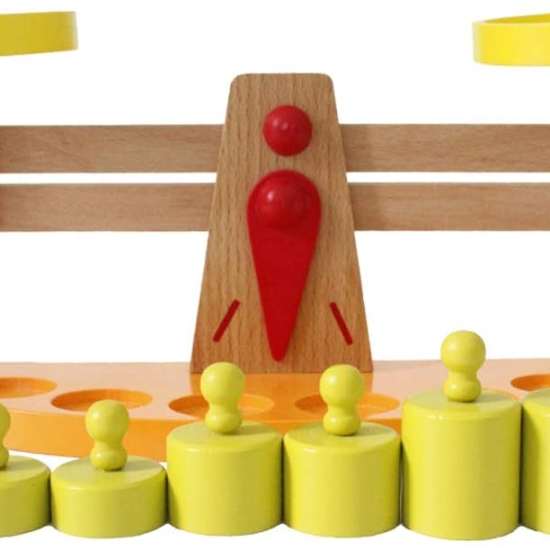 Joc de echilibru Balanta Montessori Cantar cu greutati diferite
