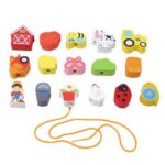 Joc de snuruit Ferma Animalelor Puzzle copii lemn 16 piese