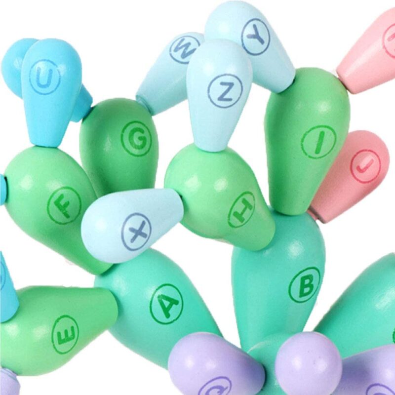 Joc echilibru Asamblare Cactus pastel din lemn educative