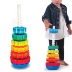 Jucarie de stivuire Discuri vibrante Curcubeu Rotire la propriu