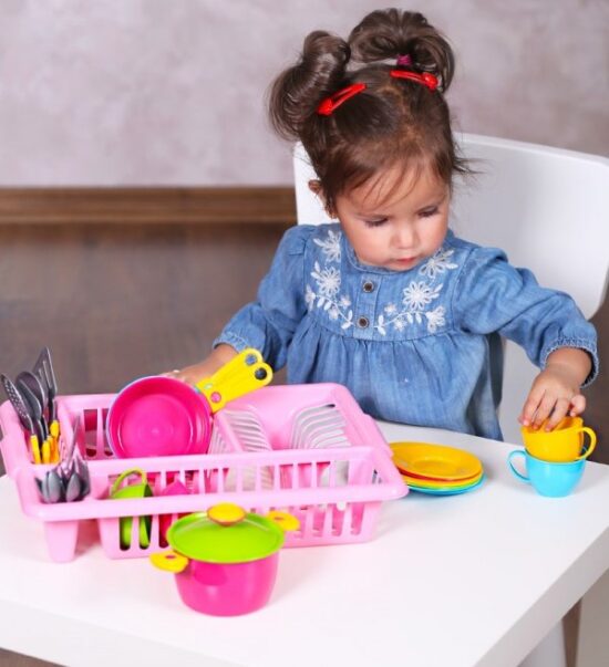 Jucarii Set vase bucatarie Uscator Accesorii pentru gatit 33 pcs