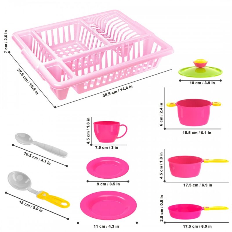 Jucarii Set vase bucatarie Uscator Accesorii pentru gatit 33 pcs