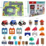 Jucarii cuburi Oraselul cu masini lemn Puzzle traseu Topbright