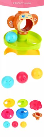 Pista cu bile colorate Jucarie interactiva bebe cu 4 nivele